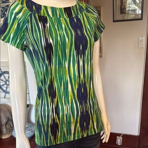 NWT jones NY size small Green and Blue Patterned Women's Top